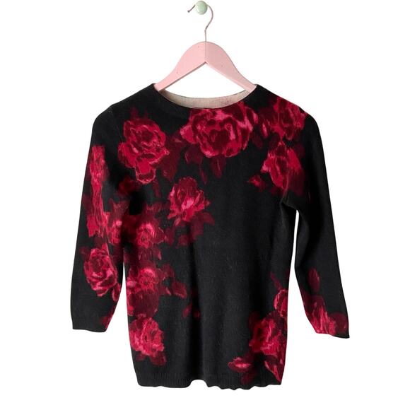 Talbots Cashmere Floral Sweater - Picture 1 of 6